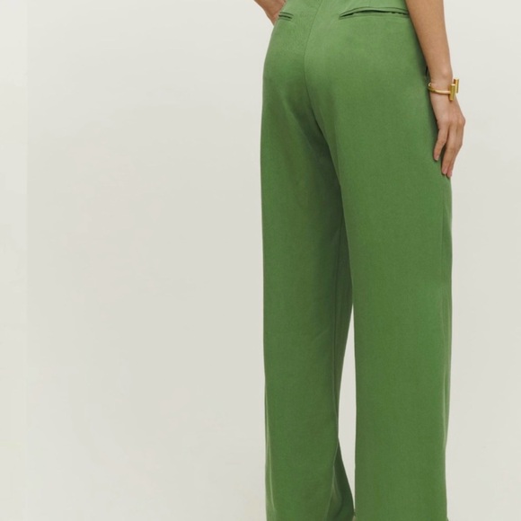 Reformation Mason Green Wide-Leg Trousers - Picture 3 of 4